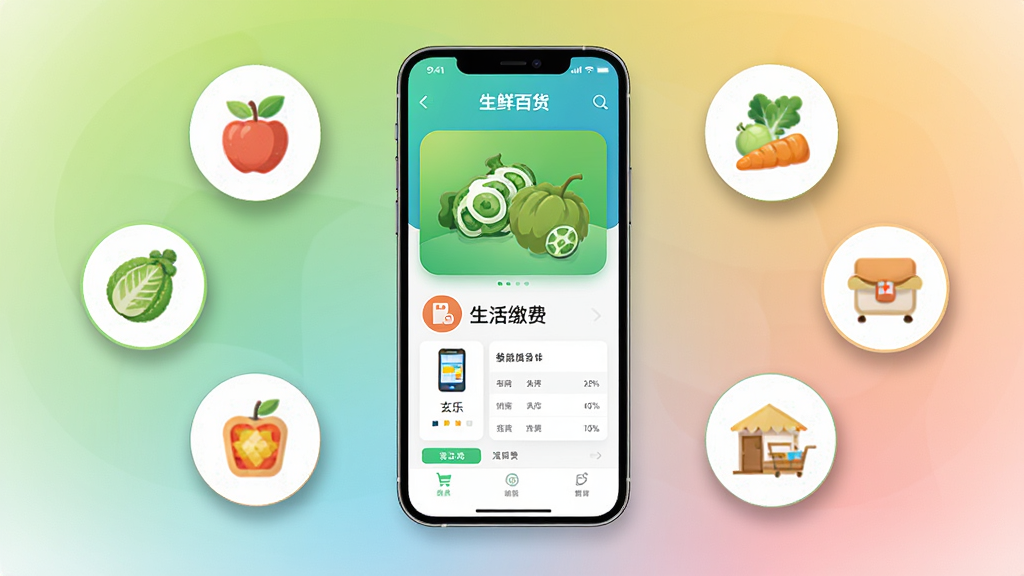 ����APP����չʾͼ������Ϊ�ֻ���Ļ��ʾ���ʰٻ�������ɷ�ҳ�棬����Ϊ���з����ֻ�����Χ�������ʹ��ߺͼҾӷ���ͼ�꣬�Ű������������Ϊ�ִ���ƽ����ƣ�ϸ�ڰ���ͼ����Ӱ����ͽ��䱳�������ʸ��壬�ɾ����޶���Ԫ��