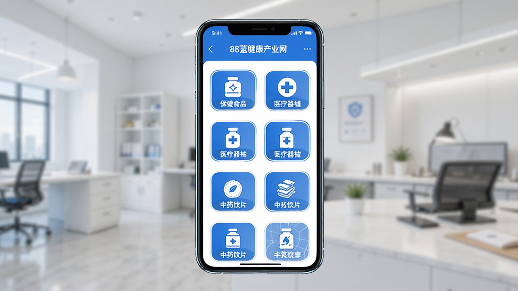 88��������ҵ��Ӧ�ý���չʾ������Ϊ�ֻ���Ļ����ʾҽ�ƽ�����Ʒ�����б�������Ϊ����չʾ�ֻ��������Ű�����չʾ����ʳƷ��ҽ����е����ҩ��Ƭ�ȷ���ͼ�꣬���Ϊ�ִ��������磬ϸ�ڰ�����ɫ��ɫ������ɫ������ͼ��Բ����ƣ����ʸ���ɾ��޶���Ԫ��