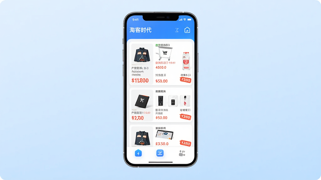 �Կ�ʱ��APP������չʾ���ֻ���Ļ���У�����Ϊ����ɫ���䣬������ʾ�Ż���Ʒ�б��͹���ͼ�꣬���ּ������������ִ��Ƽ��У�ϸ�ڰ�����Ʒ����ͼ�ͼ۸��ǩ�����ʸ���ɾ��޶���Ԫ��
