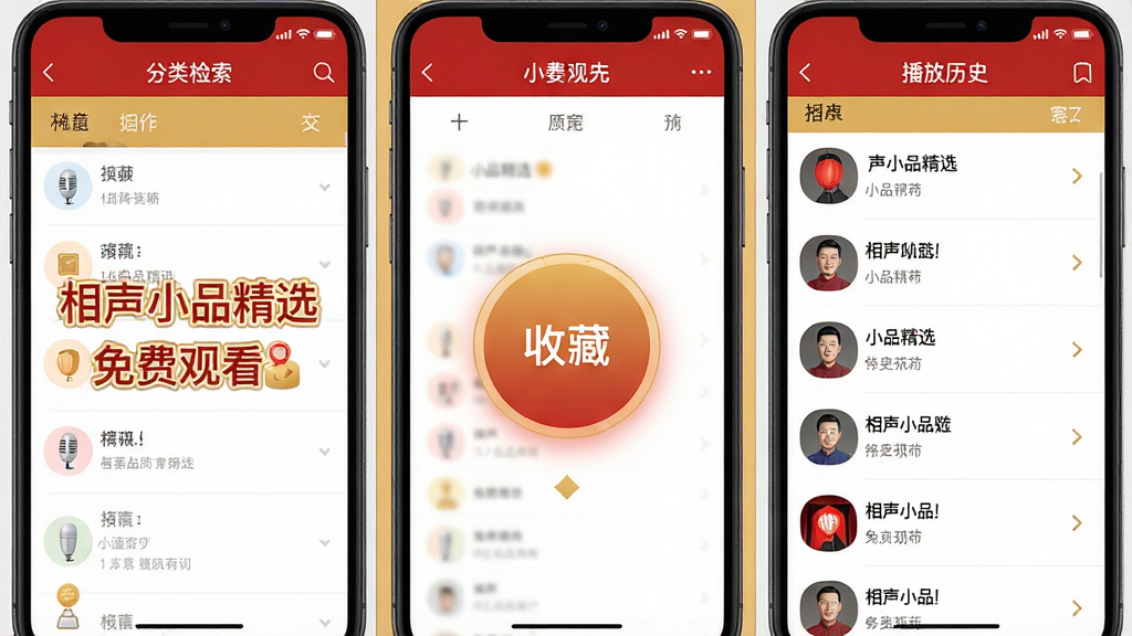 ����СƷ��ѡӦ�õĹ���չʾͼ�������Ϊ�����������չʾ����������棬�м�չʾ�ղذ�ť����״̬���Ҳ�չʾ������ʷ�б���������ñ�ƽ����Ʒ����ɫ�Ժ��ɫΪ�������ֱ�ע������СƷ��ѡ ��ѹۿ��������廭�ʣ��ɾ�����