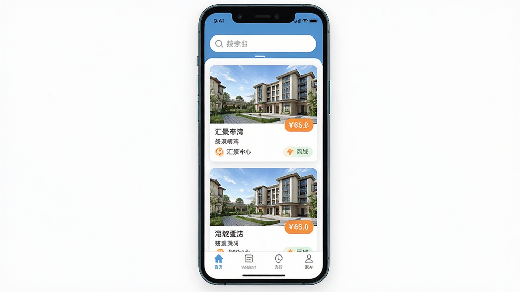 �㾰������APP����չʾ������Ϊ�ֻ���Ļ��ʾ��Դ�б������ֲ������½ṹ���������������м俨Ƭʽ��Դ��Ϣ���ײ������˵����Ű������������Ϊ�ִ���ƽ����ƣ�ϸ�ڰ�����Դ����ͼ���۸��ǩ�������ע�����ʸ��壬�ɾ����޶���Ԫ��