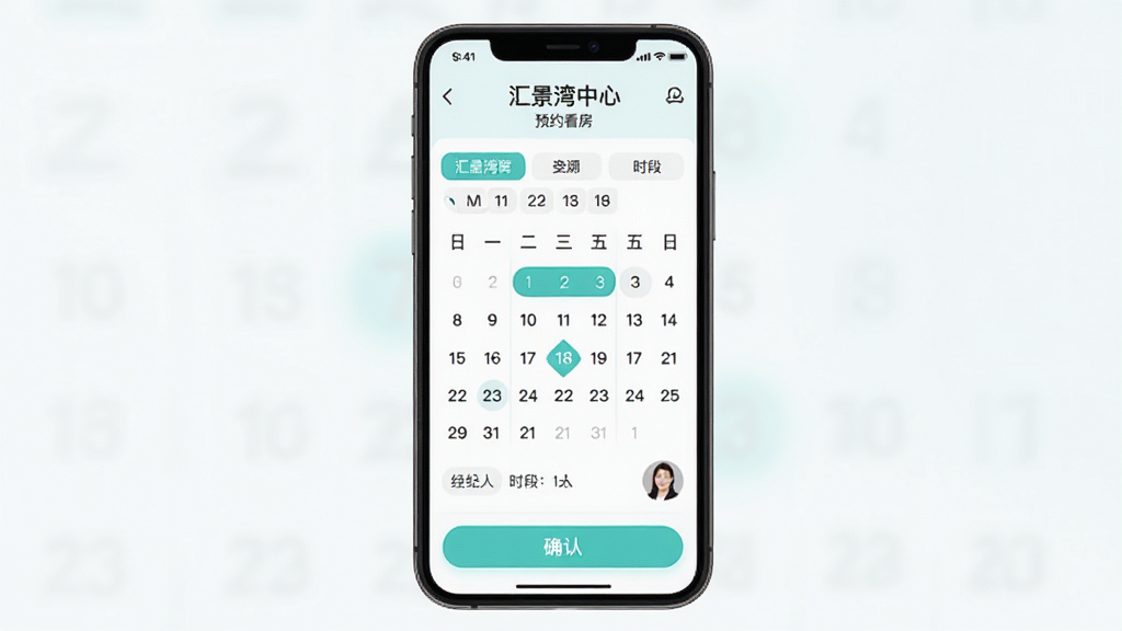 �㾰������APPԤԼ�������棬����Ϊ�ֻ���Ļ��ʾ����ѡ���ʱ��Σ�����Ϊ���½ṹ��������Դ��Ϣ���м�����ģ�飬�ײ�ȷ�ϰ�ť���Ű����룬���Ϊ����ǳɫϵ��ϸ�ڰ�����ԤԼ���ڸ�����ʱ���ѡ�񡢾�����ͷ�񣬻��ʸ��壬�ɾ����޶���Ԫ��