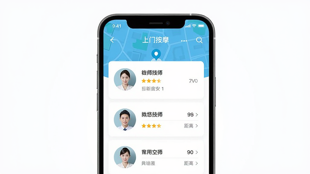 �������Ű�Ħ �ֻ�Ӧ�ý���չʾ������Ϊ�ֻ���Ļ����ʾ��ʦ�б��͵�ͼ��λ������Ϊ�����Ű棬���Ϊ���¼�Լ���ƶ���UI��ƣ�ϸ�ڰ�����ʦͷ�������Ǽ���������ʾ�������������ɾ����޶���Ԫ��