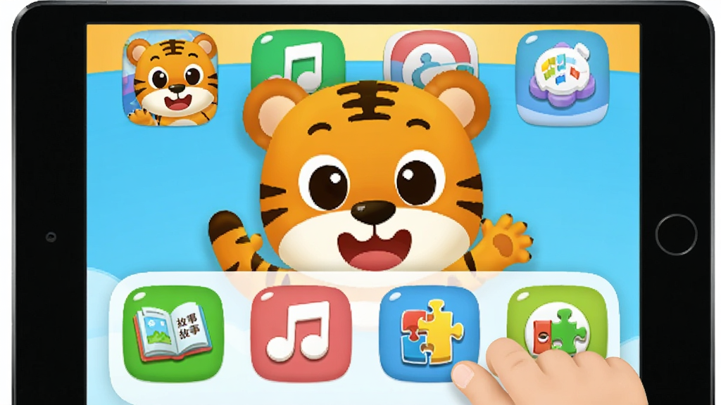�ɻ��ͷ�����App����չʾ������Ϊ��ͨ�ϻ�����Ͷ�ͯ��ƽ�����ǰ����������Ϊ�Ϸ�����ͼ���·�����ģ�飬�Ű����������Ϊ������ͨ�磬ϸ�ڰ��������顢������ƴͼ��Сͼ�꣬���ʸ��壬�ɾ����޶���Ԫ��