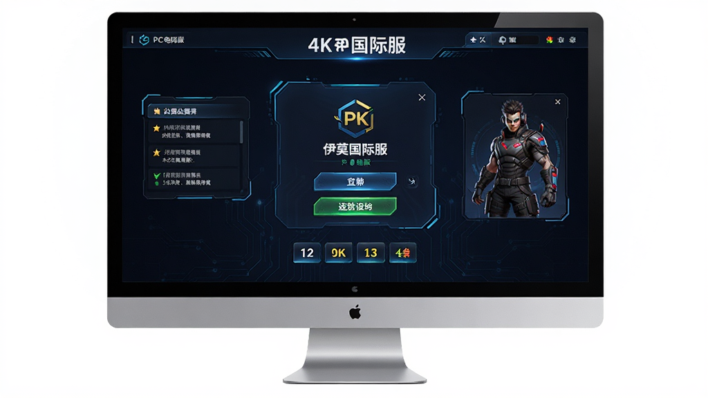����������Ī���ʷ�PC���԰棬�����ǵ�����Ļ��ʾ��Ϸ��¼����͹�����ڣ����ֲ��þ��жԳƹ�ͼ�����Ϊ�Ƽ���UI��ƣ�ϸ�ڰ������水ť������������ɫԤ��������Ϊ4K�����壬�ɾ��޶���Ԫ��
