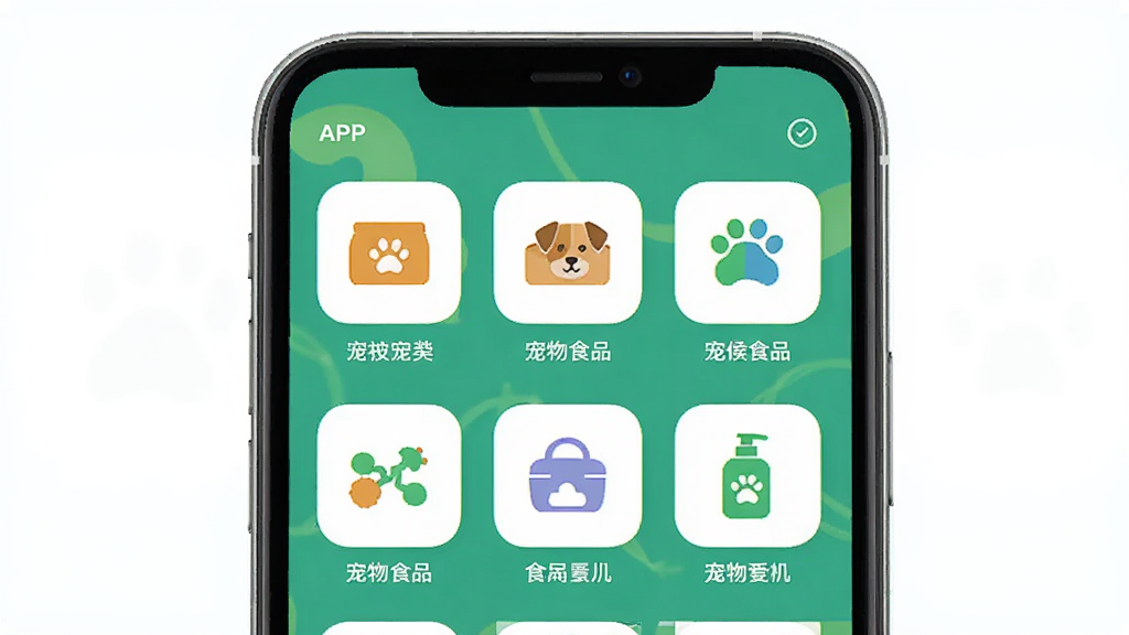 �����APP��ҳչʾ����ʳƷ����Ʒ���࣬����Ϊ�ֻ���Ļ���棬���־��У��Ű�����������Լ���£�ϸ�ڰ���è����������ߡ�ϴ����Ʒͼ�꣬���ʸ��壬�ɾ����޶���Ԫ��