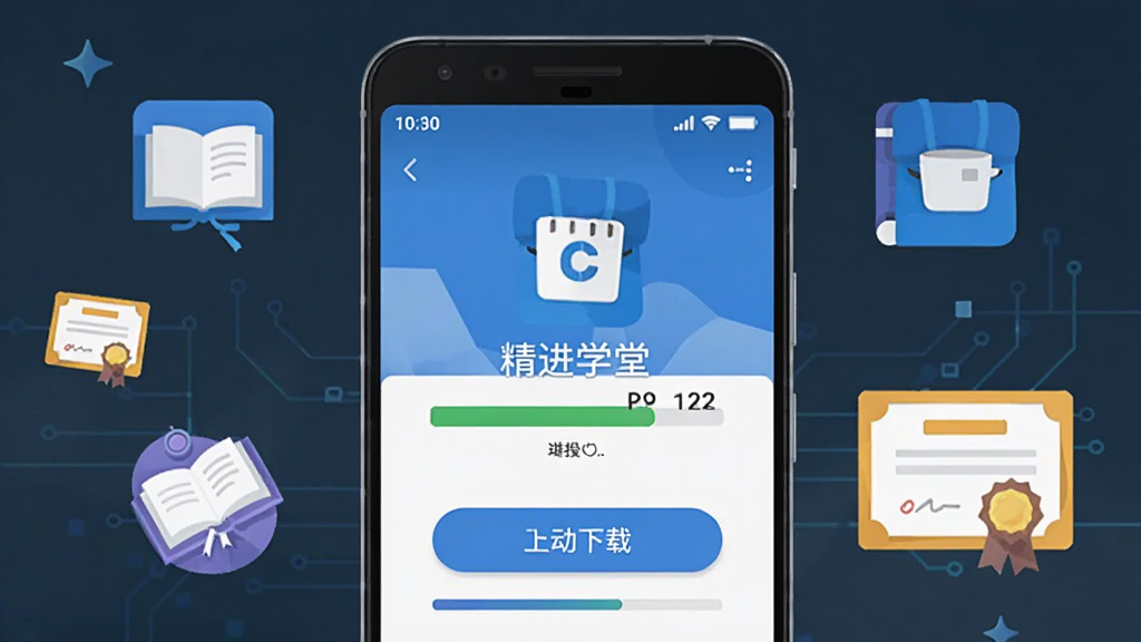 ��������Ϊһ����׿�ֻ���Ļ��ʾ����ѧ��APP�����ذ�װ���Ƚ��棬����Ϊ���й�ͼ���ֻ��·������ذ�ť����������Ű����������Ϊ�Ƽ��б�ƽ�磬ϸ�ڰ����ֻ���Χ��ѧϰͼ����֤��Ԫ�ص�׺�����ʸ��壬�ɾ����޶���Ԫ�ء�