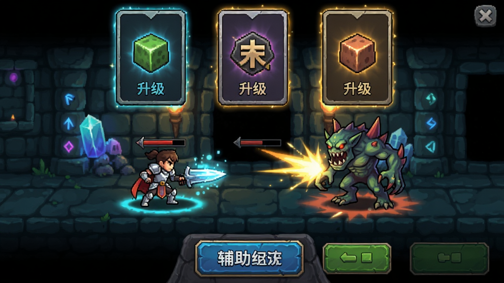 ��봫��(�����˵�)ս��������Ӣ��������Զ���ս����Ļ�Ϸ���ʾ��������ѡ�Ƭ���·���ʾ�����˵���ť����õ��α�����������Ч���ֻ���Ϸ���棬�ɾ��޶���Ԫ�أ����廭��