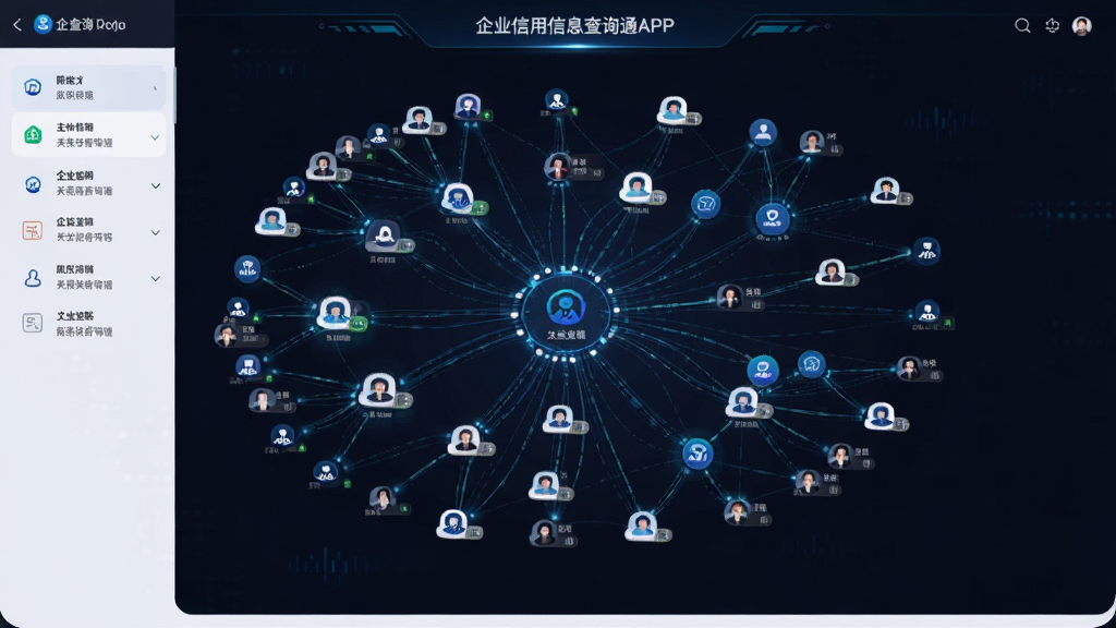 ��ҵ������Ϣ��ѯͨAPP����Ա������ҵͼ��ҳ�棬����Ϊ��ϵ����ͼ������Ϊȫ��չʾ���Ű�Ϊ�ڵ�������ʽ�����Ϊ�Ƽ������ݿ��ӻ���ϸ�ڰ�����ҵͼ���������ǩ�������������ɾ����޶���Ԫ��