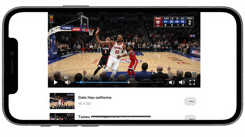������APP��Ƶ���Ž��棬����Ϊ�ֻ���Ļ����Ļ����ʾNBA�������ʼ�����Ƶ���Ż��棬����Ϊ��Ƶ���������·��б����Ű��࣬���Ϊ�˶��磬ϸ�ڰ�����Ա�����ͱȷ��ƣ����ʸ��壬�ɾ����޶���Ԫ��