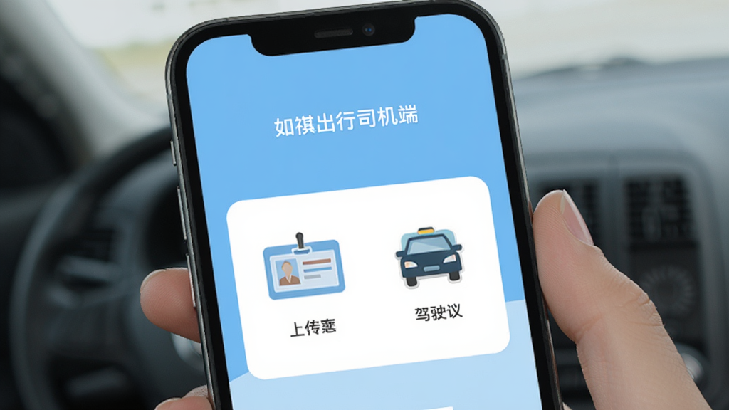 ��������˾����Appע��ҳ�棬�ֻ���Ļ��ʾ�ϴ�֤�����棬������֤����ʻ֤ͼ�꣬����Ϊǳ��ɫ�������࣬������������ƽ����ƣ����ʸɾ����޶���Ԫ��