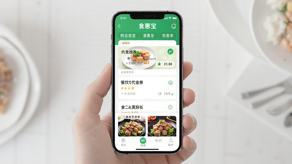 ʳ�ݱ�APP����չʾ���ֻ���Ļ����ʾ��������ȯ�б��͸����̼��Ƽ�����ɫ��������ɫ��������ִ���UI��ƣ����廭�ʣ��ɾ��޶���Ԫ��