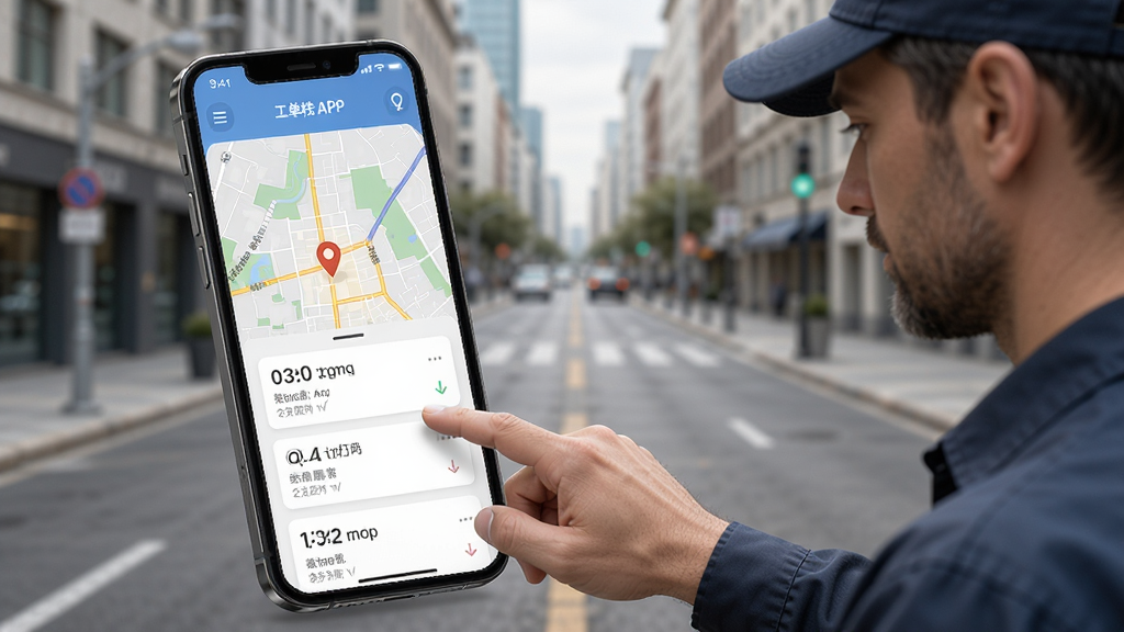 ����ջAPP��������ҳ�棬�ֻ���Ļ��ʾ��ͼ�Ͷ����б���һλʦ����������ָ�����鿴�������ǳ��нֵ�������Ϊ�����ֻ���ͼ������ִ���Լ��ϸ�ڰ�����λͼ�ꡢ������Ƭ��������ʾ�����ʸ��壬�ɾ����޶���Ԫ��