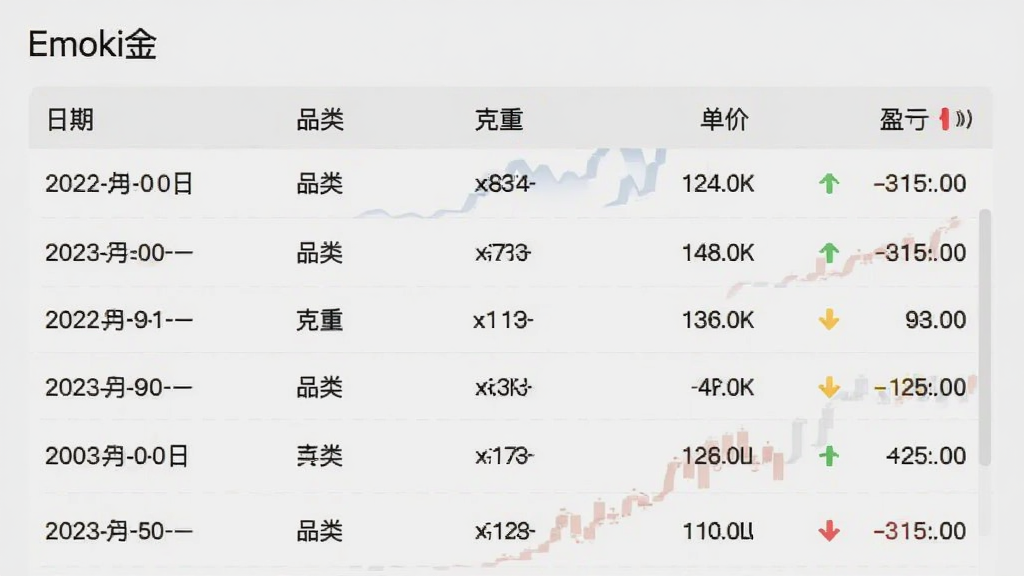 ��������̨�˽��棬���⡰Emoki�𡱣��б���ʾ�������������¼��ÿ�а������ڡ�Ʒ�ࡢ���ء����ۺ�ӯ����ɫ��ʶ������ǳ�ң�������ż����Ű����룬���ʸɾ����޶���Ԫ��