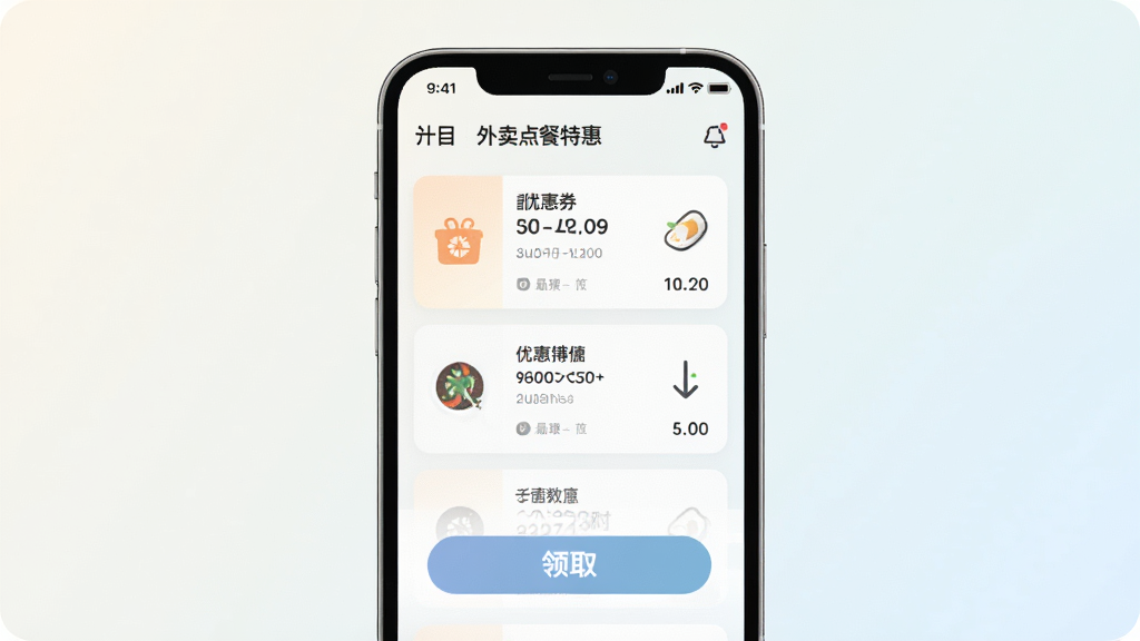 ��������ػ�ʡAPP����չʾ���ֻ���Ļ���У���Ļ����ʾ�Ż�ȯ�б�����ȡ��ť������Ϊǳɫ���䣬������ִ���ϸ�����������ʸɾ����޶���Ԫ��
