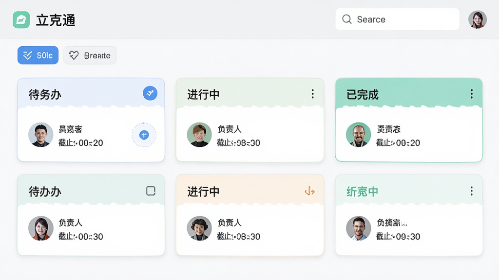 �������ͨAPP���������������棬�Կ�Ƭ��ʽչʾ��ͬ����״̬�����졢�����С�����ɣ���ÿ�ſ�Ƭ����������⡢������ͷ��ͽ�ֹ���ڣ�������ɸѡ��������������ִ���Լ����ɫ���£������������߷ֱ��ʣ��ɾ�������