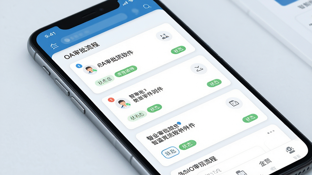 �ǻ������������棬չʾOA���������б����ֻ���Ļ��ͼ��񣬼��������ɫ������������������������Ƭ��״̬��ǩ�����ʸ��壬�ɾ��޶���Ԫ��