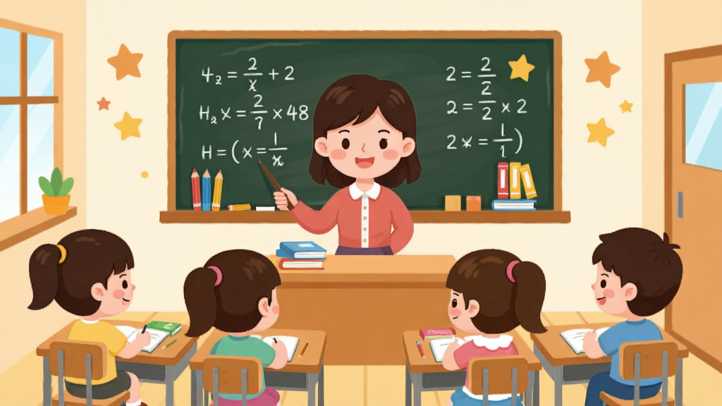 ��������Ϊһ�����������߽��ң�������һλ���΢Ц������Ů��ʦ���ڶ�����Ļ���Σ���Χ�����ż�����ͨ����Сѧ����������ǰ�������������ֲ������ķ���ʽ��ͼ���Ű��������򣬷��Ϊ��ܰ�ɰ��ı�ƽ�廭�磬ϸ�ڰ����ڰ��ϵ���ѧ��ʽ���鱾��Ǧ�ʺ�����װ�Σ����ʸ��壬�ɾ����޶���Ԫ�أ�ͼƬ������д�š�˼Ȫ������