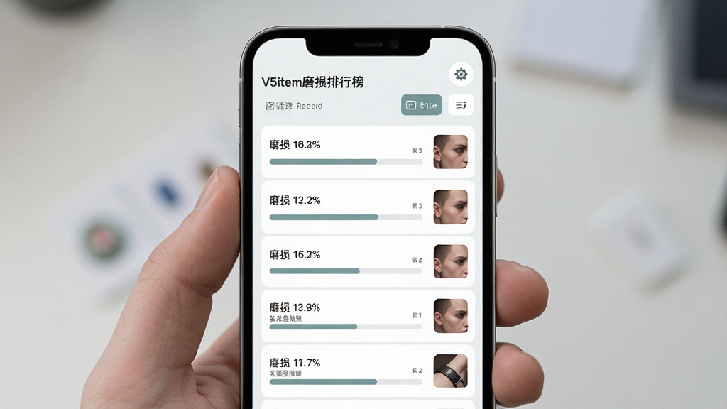 V5itemĥ�����а�ҳ�棬����Ϊ�ֻ�������ʾ��Ʒĥ����ֵ�б�������Ϊ�б���ɸѡ��ť���Ű����࣬����Լǳɫ��ϸ�ڰ���ĥ��ٷֱȽ�������Ƥ��Сͼ�������������ɾ����޶���Ԫ��