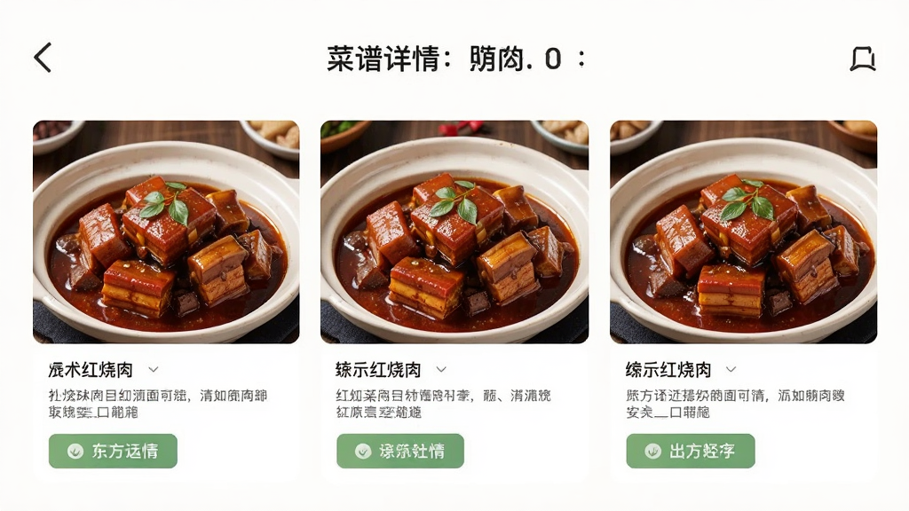 ������ʳAPP��������ҳ��չʾ�ź�������������裬��������ͼƬ������˵�����Ű����࣬������£�����ϸ�壬�޶���Ԫ��