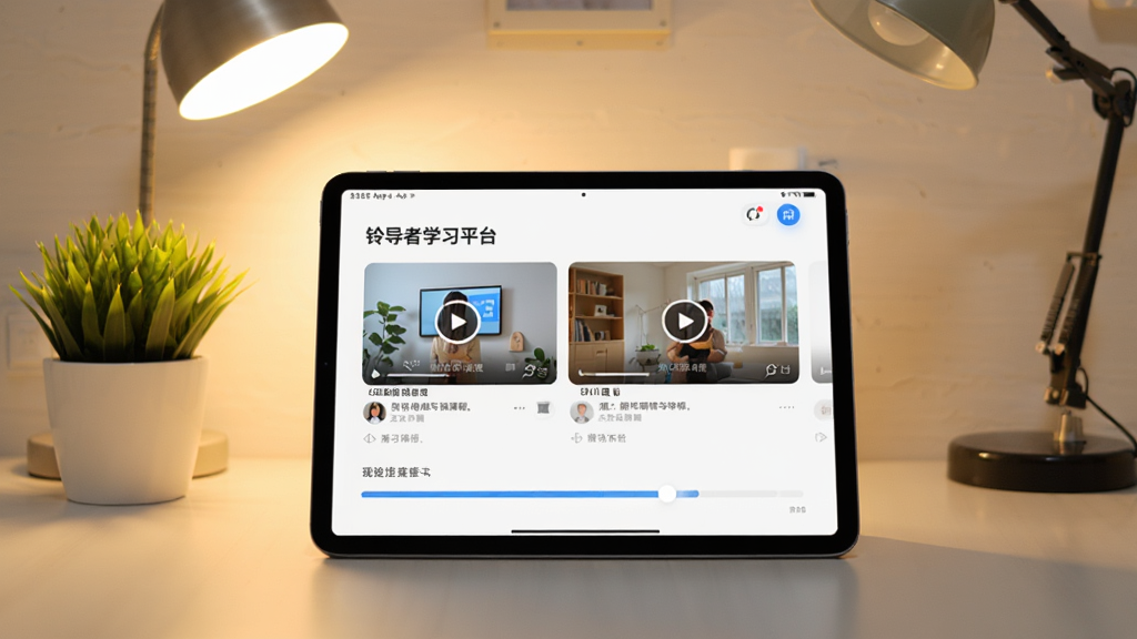 ƽ�����չʾ�嵼��Appѧϰƽ̨���棬������Ƶ�γ̿�Ƭ�ͽ�������ůɫ�ƹ⣬����ڷ���ֲ������ɾ����࣬��������