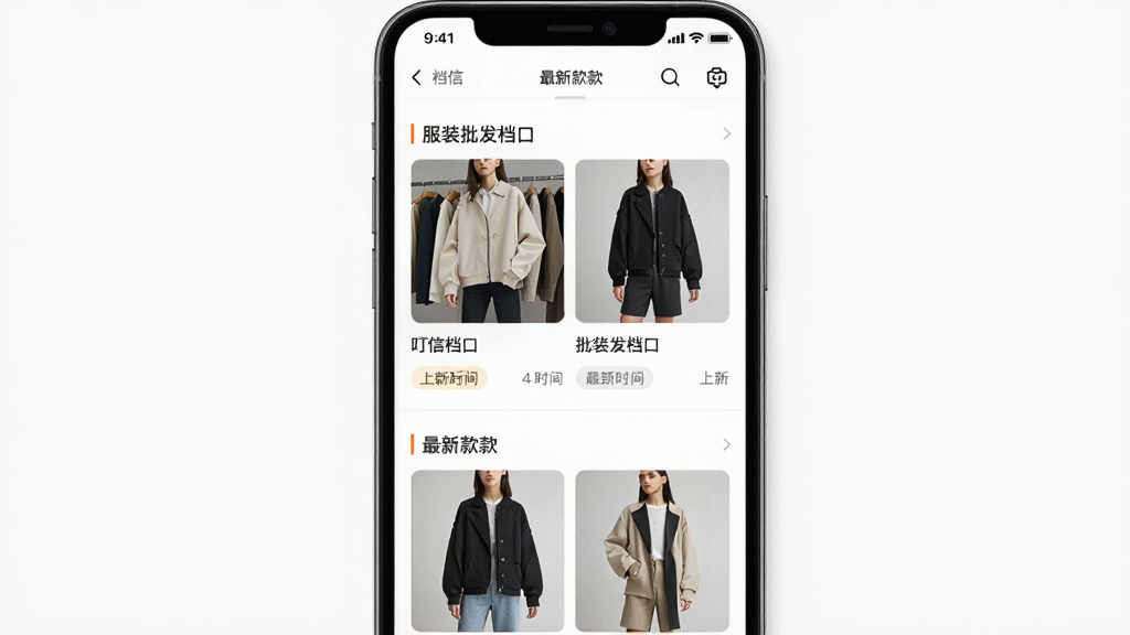 ����App����չʾ������Ϊ�ֻ���Ļ��ʾ��װ���������б������¿�ʽ������Ϊ����Ӧ�ý�ͼ���Ű�����չʾ�������ƺͷ�װ����ͼ�����Ϊ�ִ���Լ��ҵ�磬ϸ�ڰ�����װͼƬ�����ڱ�ǩ������ʱ�䣬���ʸ��壬�ɾ����޶���Ԫ��