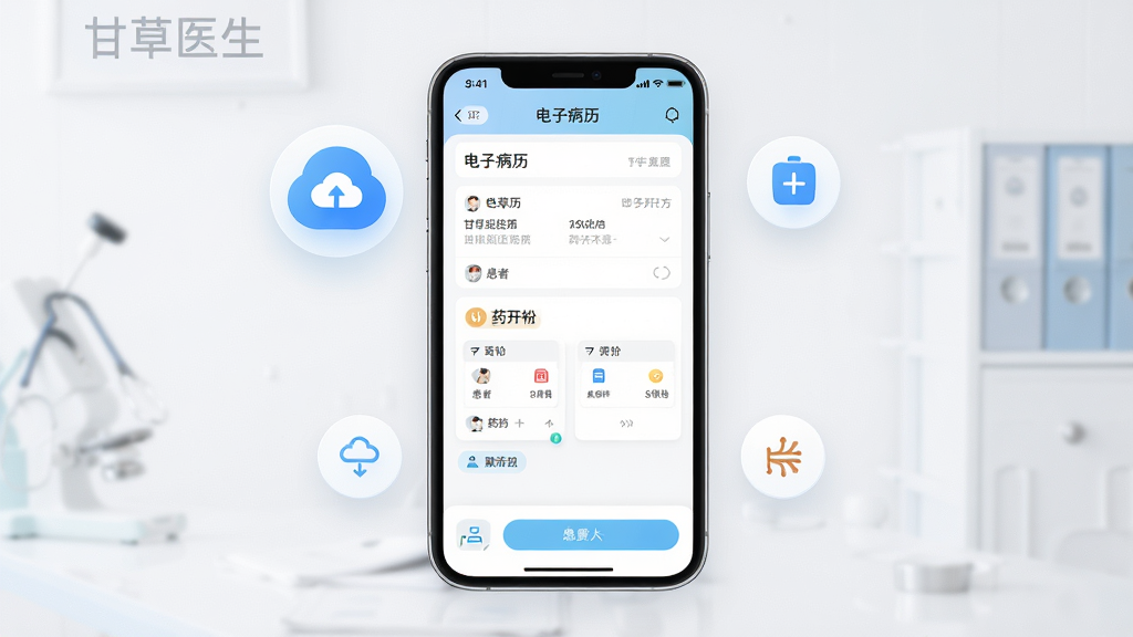 �ʲ�ҽ��ҽ����APP����չʾ������Ϊ�ֻ���Ļ����ʾ���Ӳ����뿪�����棬����Ϊ����չʾ�ֻ�����������ͼ�꣬�Ű������������Ϊ�ִ�ҽ�ƿƼ��磬ϸ�ڰ����ƶ�ͼ�ꡢҩ����Ƭ�����߱�ǩ�����ʸ��� �ɾ� �޶���Ԫ��