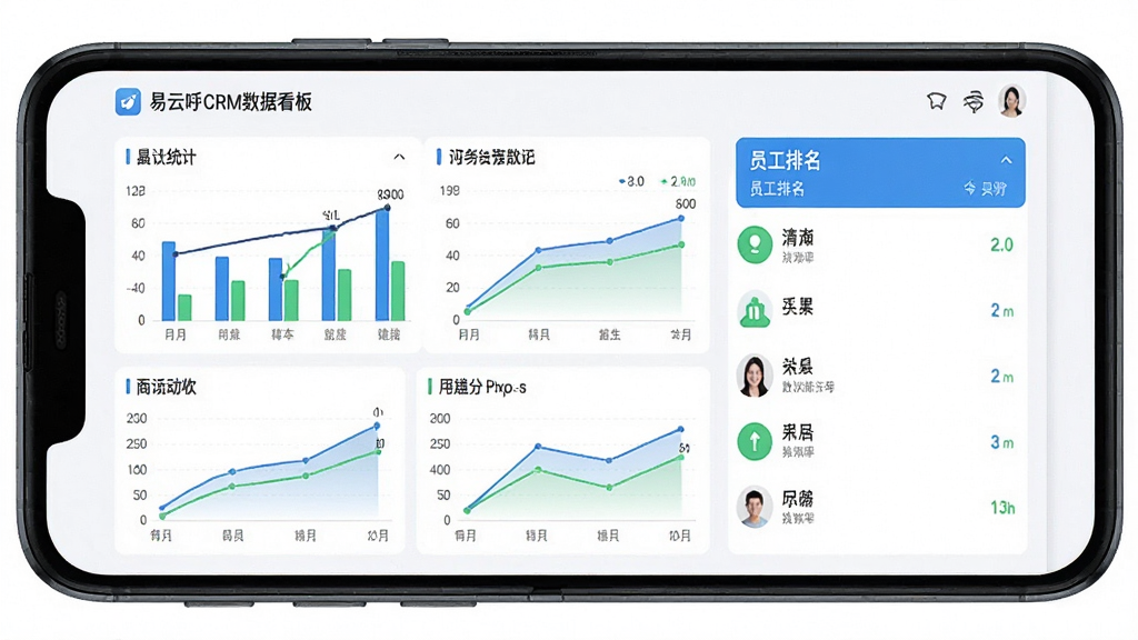 ���ƺ�CRM���ݿ�����棬����Ϊ��׿�ֻ�����չʾ���������Ϊͳ��ͼ�����Ҳ�ΪԱ�������б����Ű�����������ִ���Լ��ϸ�ڰ�����״ͼ������ͼ����ɫ����ɫ��ɫ�������������ɾ����޶���Ԫ��