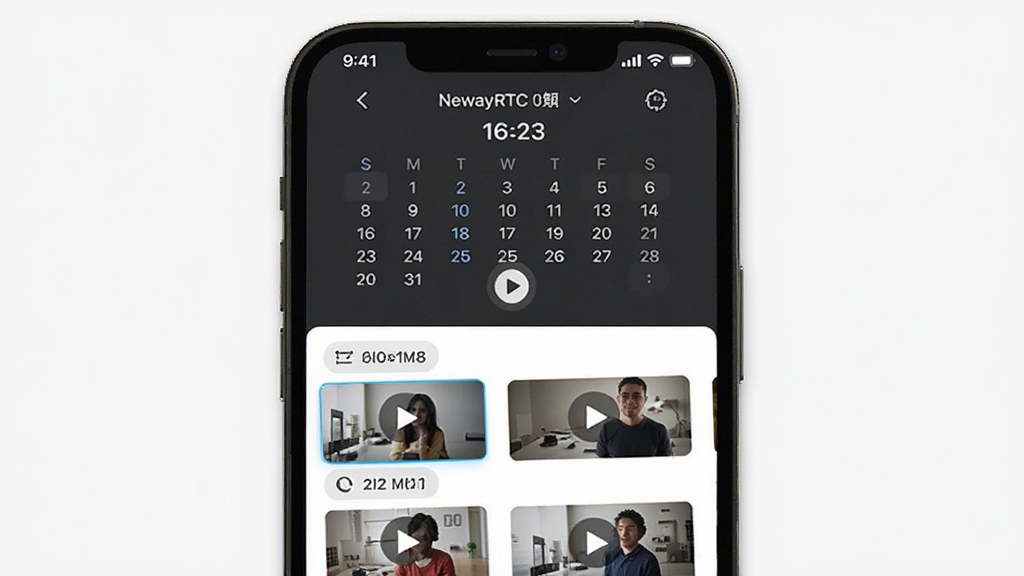 NewayRTC��Ƶ�طŹ���չʾ������Ϊ�ֻ���Ļ��ʾ����ѡ������Ƶ�б����������½ṹ���Ű�����������Լ�ִ���ϸ�ڰ��������ؼ�������ͼ�����Ű�ť�������������ɾ����޶���Ԫ��