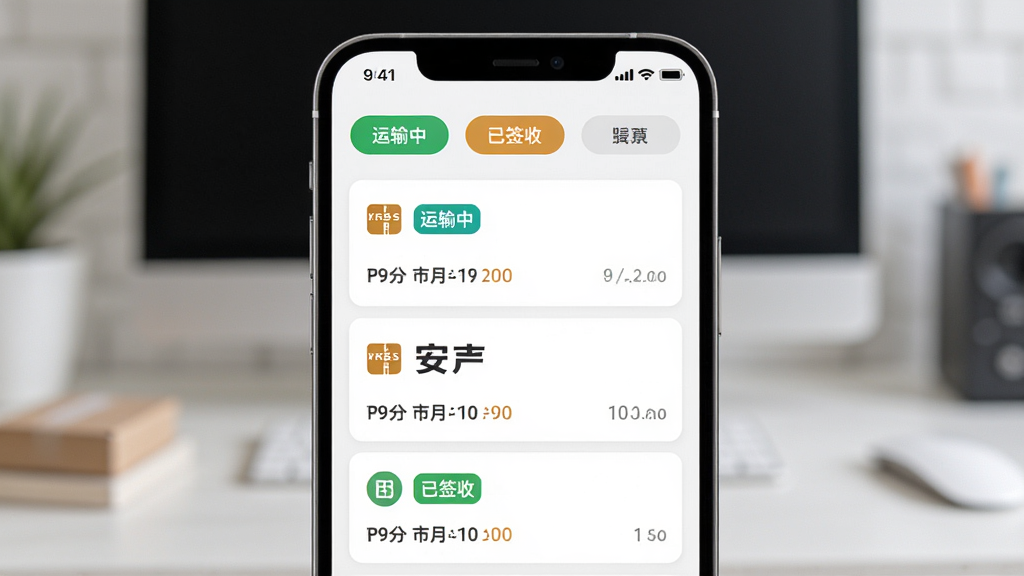 ��ݰ���ʵʱ��ѯ������������ҳ�棬����Ϊ�ֻ���Ļչʾ���������б�������Ϊ����״̬��ǩ���·�������Ƭ�б����Ű��������򣬷��Ϊ���¼�Լ�磬ϸ�ڰ�����������������ǩ�ղ�ɫ��ǩ����ݹ�˾ͼ�ꡢʱ��ڵ㣬���ʸ���ɾ��޶���Ԫ��