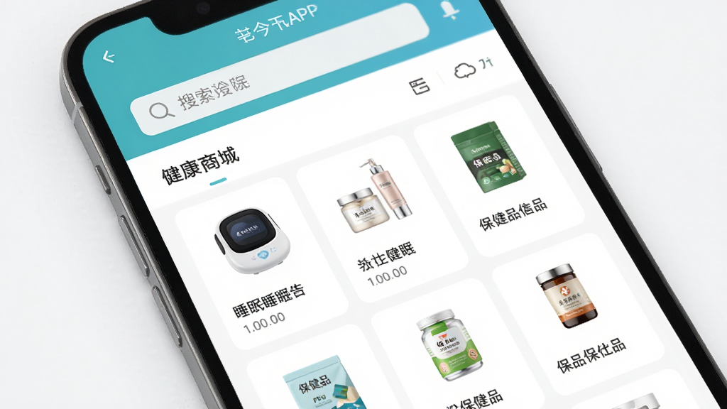 ��ʮ˯��APP����չʾ������Ϊ�ֻ���Ļ����ʾ�����̳���ҳ������Ϊ�Ϸ��������·���Ʒ���������Ű��������������Ϊ�ִ���Լҽ�ƽ����磬ϸ�ڰ���˯���ǡ�����Ʒ������Ʒ����Ʒͼ�꣬���ʸ��壬�ɾ����޶���Ԫ��