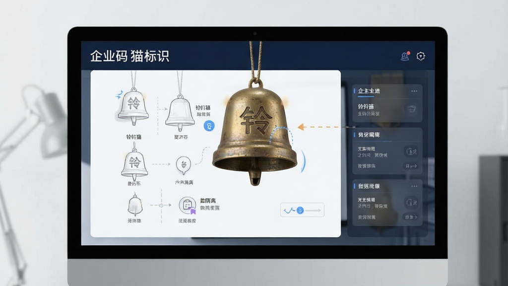 铃铛猫 企业码标识 数据隔离 界面 展示 主体 布局 排版 风格 细节 画质 干净 无多余元素