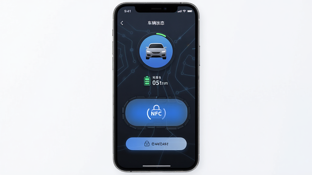 ���г���App����չʾ������Ϊ�ֻ���Ļ��ʾ����״̬��NFC������ť�����־��У��Ű��࣬���Ƽ��У�ϸ�ڰ�������ͼ�ꡢ������ʾ��������ť�����ʸ��壬�ɾ����޶���Ԫ��