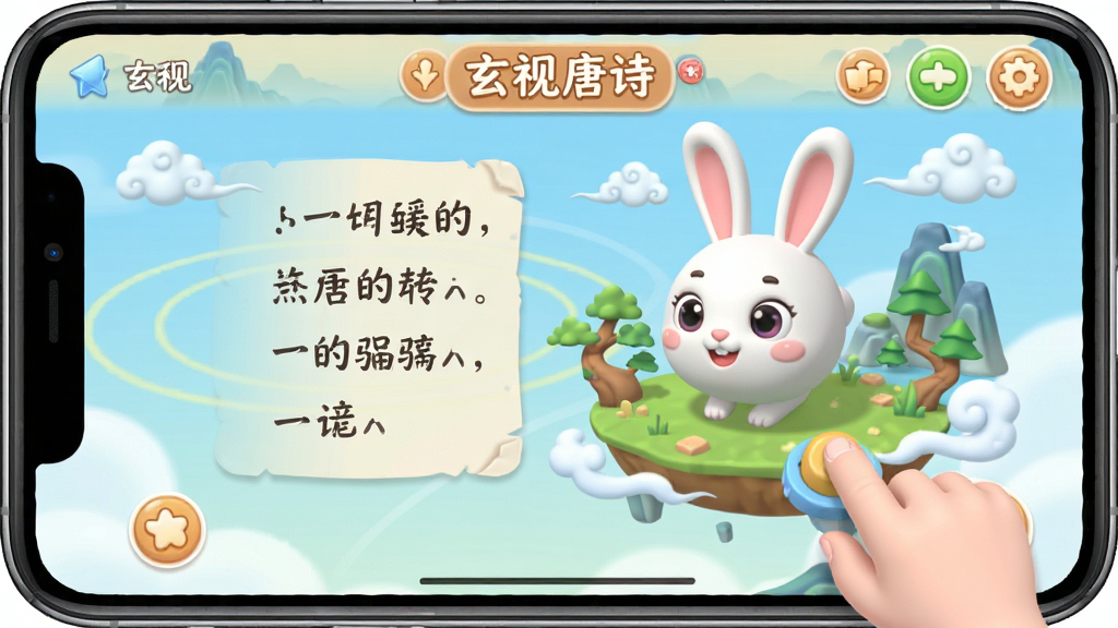 �����õ���ʫӦ�ý��棬չʾ��ʫ���ػ������棬��ͯ�ڲ�������������ʫ�����ά�������������ͯȤ�������������ɾ��޶���Ԫ��
