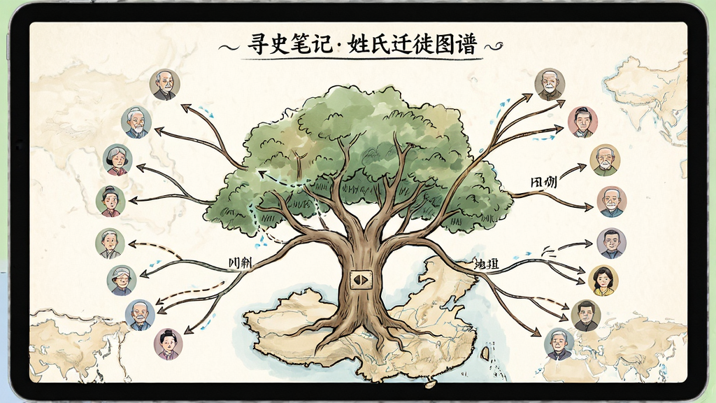 Ѱʷ�ʼ�����Ǩ��ͼ�׽��棬��Ļ����չʾһ�����ϴ�������֦�������ͬǨ��·����������ͷ�񣬲��־��з���״���Ű����ʣ����Ϊ�����ֻ�磬ϸ���е�ͼ�������ͷ��ע�������������ɾ����޶���Ԫ��