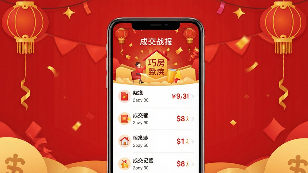 �ɷ�app�ɽ�ս��ҳ�棬�ֻ���Ļչʾ�ɽ���¼�б�����ףͼ�꣬����ϲ�죬�����ɫ����ƽ����ƣ������������ɾ��޶���Ԫ��