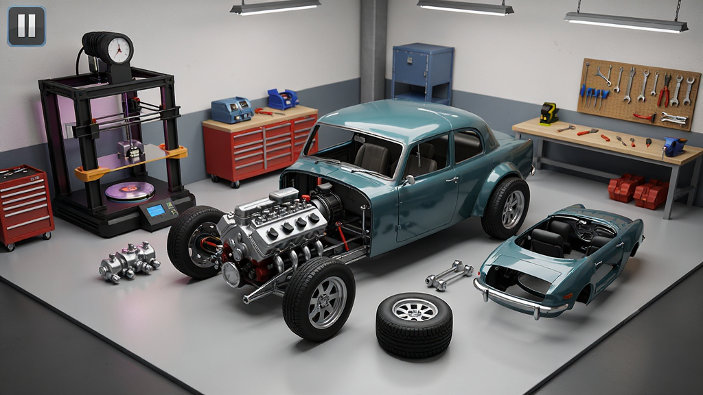 My Classic Car ��Ϸ���棬����Ϊһ��������װ�ľ�����������������3D��ӡ����������������Ϊ������ȫ���ӽǣ��Ű�����չʾ���桢��̥�ͳ�����������Ϊдʵ3D��Ϸ���棬ϸ�ڰ��������ʸ�����͹���̨�����ʸ��壬�ɾ����޶���Ԫ��