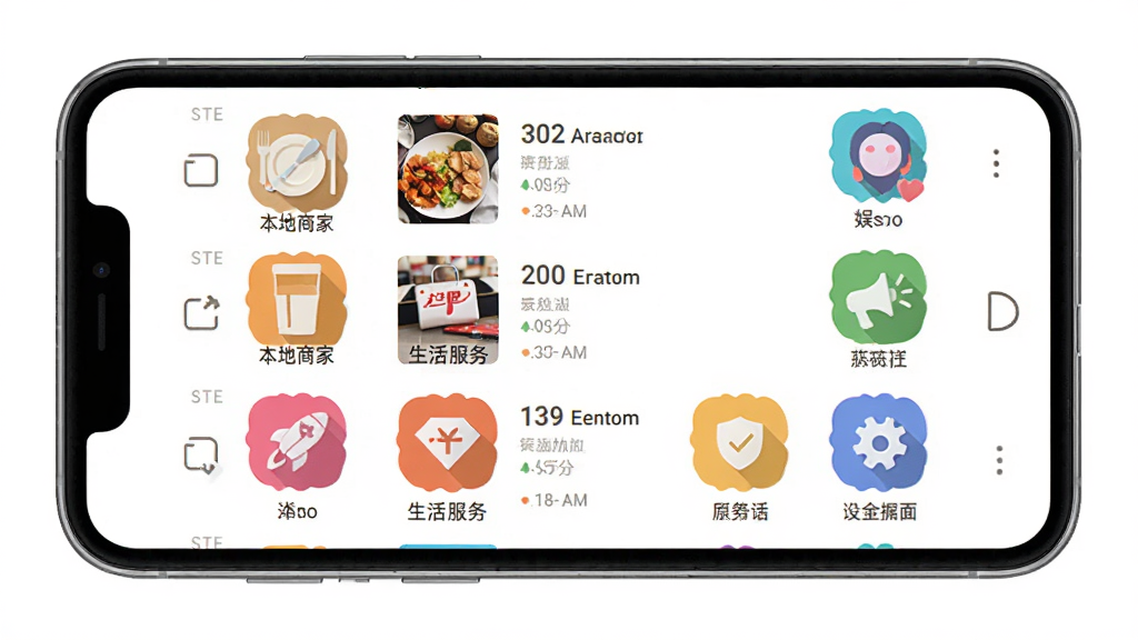 ��ѡAPP��ҳ����չʾ������Ϊ�ֻ���Ļ����ʾ�����̼��б���Ʒ��ͼ�꣬����Ϊ�����ֻ�ģ�ͣ��Ű������������Ϊ�ִ���ƽ����ƣ�ϸ�ڰ������������֡��������Ȳ�ɫͼ�꣬���ʸ���ɾ��޶���Ԫ��