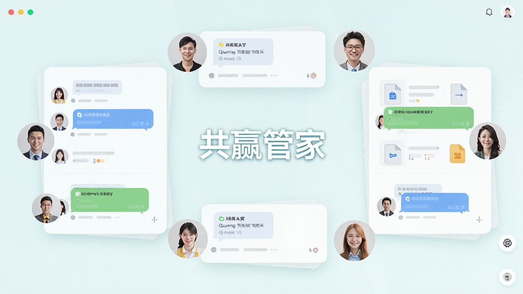 ��Ӯ�ܼ��Ŷ�Э�����棬����Ա��ͷ��Χ������Ƭ���м��й�Ӯ�ܼ����ֱ�ʶ������չʾ��ʱ��Ϣ���ݺ��ļ�ͼ�꣬���ֶԳƣ�����ǳɫ���ϸ�ڷḻ�����廭�ʣ��ɾ��޶���Ԫ��