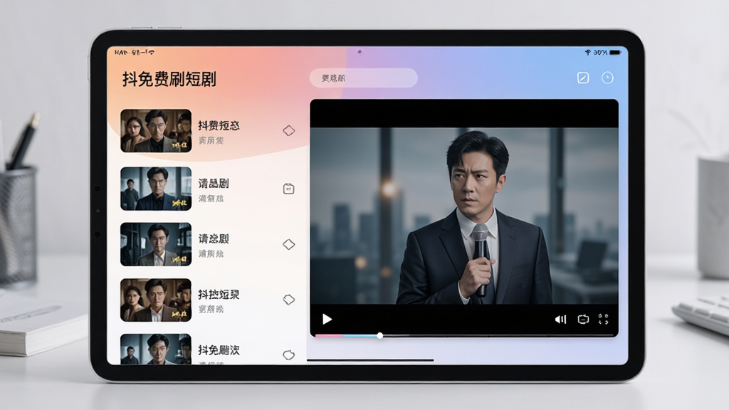 ƽ���豸����չʾ�������ˢ�̾硱Ӧ�ý��棬���Ϊ�缯�б����Ҳ�Ϊ���Ŵ��ڣ�������ɫ��ͣ���������������Լ����ϸ�ھ��£����ʸɾ����޶���Ԫ��