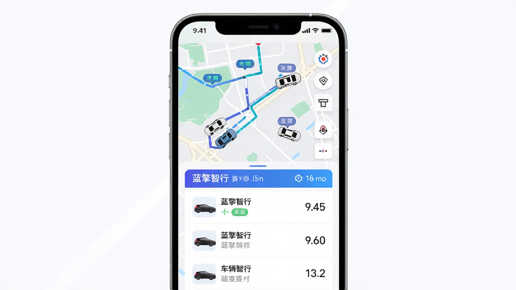 ��������APPʵʱ��ؽ��棬����Ϊ�ֻ���Ļ��ʾ��ͼ�϶������ͼ��͹켣�ߣ�����Ϊ�����ֻ����棬�Ű��Ϸ�Ϊ��ͼ�·�Ϊ�����б������Ϊ�Ƽ����磬ϸ�ڰ�������״̬��ǩ���ٶ���ʾ�����ʸ��壬�ɾ����޶���Ԫ��