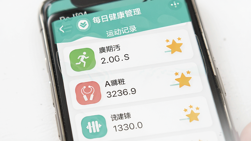 ÿ�ս�������app�˶���¼ҳ�棬����Ϊ�ֻ���Ļչʾ�˶������б������־��У��Ű��࣬������±�ƽ����ϸ�ڰ����ܲ�������������ͼ������ǽ�����ǣ����������ɾ��޶���Ԫ��