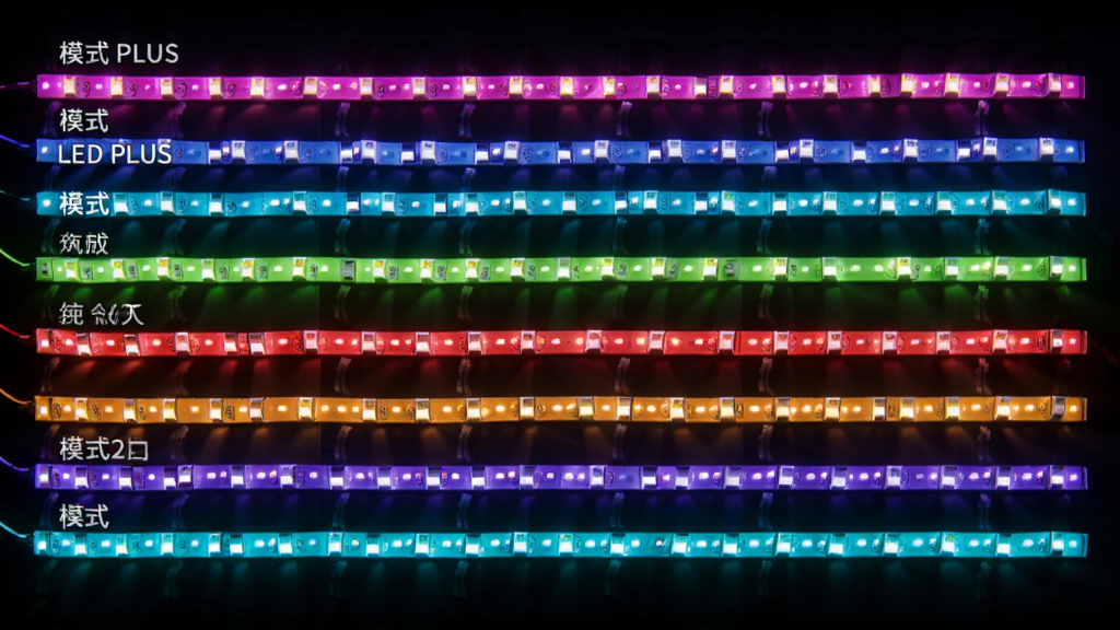LED PLUS��̬�ƹ�ģʽչʾͼ������Ϊ����LED�ƴ����ֲ�ͬɫ������Ч�������ֺ������У��Ű����룬����ŲʿƼ���ϸ�ڰ���ģʽ���Ʊ�ǩ�����ʸ��壬�ɾ����޶���Ԫ��