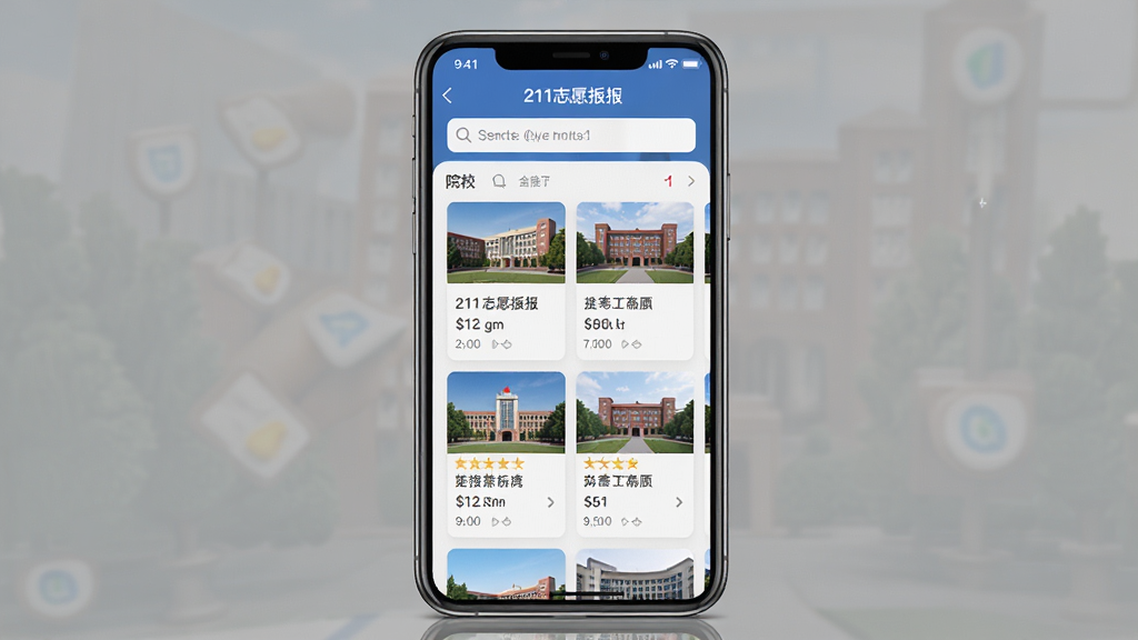 ���������ͼ������Ϊ�ֻ���Ļ��ʾ211�߿�־Ը�APP��ԺУ�б�ҳ�棬�����������Ű����룬����Լ�ִ���ϸ�ڰ����������ԺУ��Ƭ�����ʸ��壬�ɾ����޶���Ԫ��