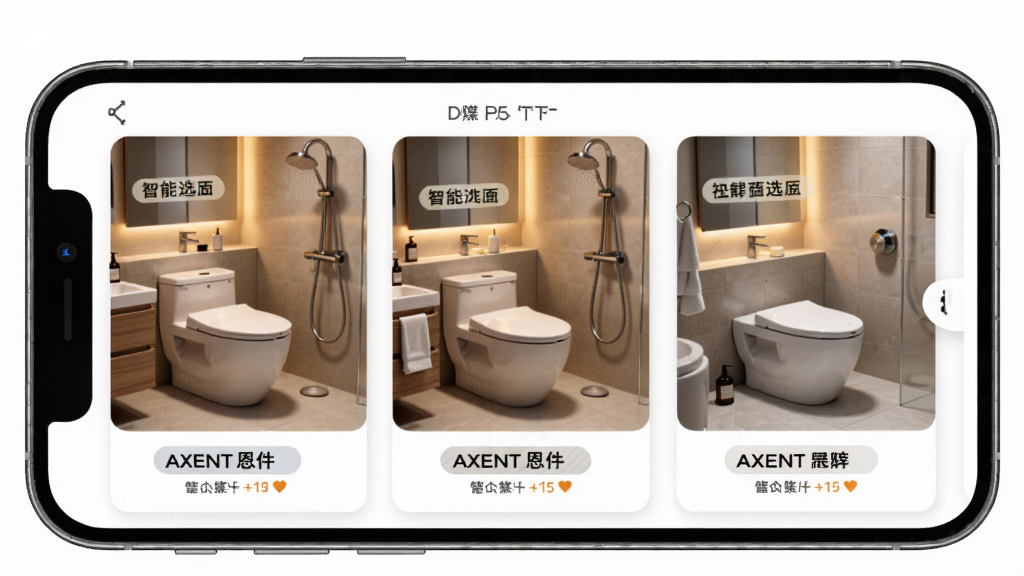 AXENT����APP����ʽѡ��ҳ��չʾԡ�ҿռ����������Ͱ�ͻ���������Ϊ�ֻ������г���3Dԡ�ҳ���������Ϊ������������Ʒ��Ƭ���Ű����룬���Ϊ���¼Ҿӷ磬ϸ�ڰ���ůɫ�ƹ�Ͳ�Ʒ��ǩ�����ʸ���ɾ��޶���Ԫ��