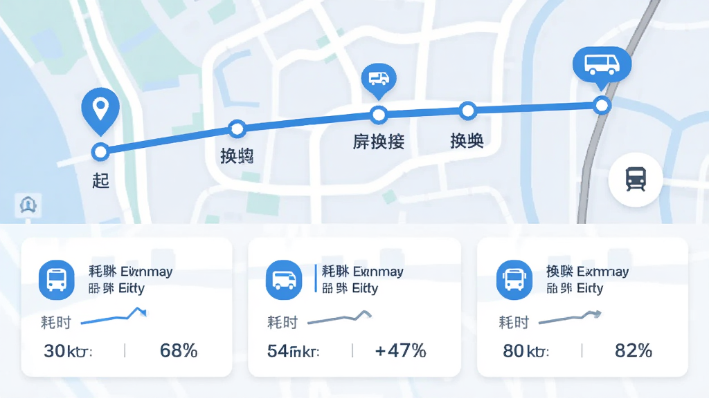 ����������λ��ѯ���˷����滮ҳ�棬��ͼ����ʾ���յ������뻻��վ���ǣ��·��г��������з�����Ƭ��ÿ��������ע��ʱ�뻻�˴������ֻ����棬������ɫ����ƽ��ͼ�꣬�����������޶���Ԫ��
