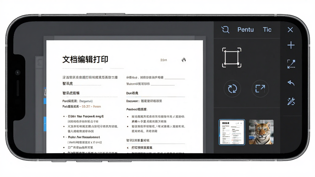 智讯虎App文档编辑打印界面,主体为手机屏幕展示错题排版编辑功能,布局左侧为文档预览右侧为编辑工具栏,排版清晰有序,风格为简约实用风,细节包含裁剪框、旋转按钮、打印预览缩略图,画质高清,干净,无多余元素