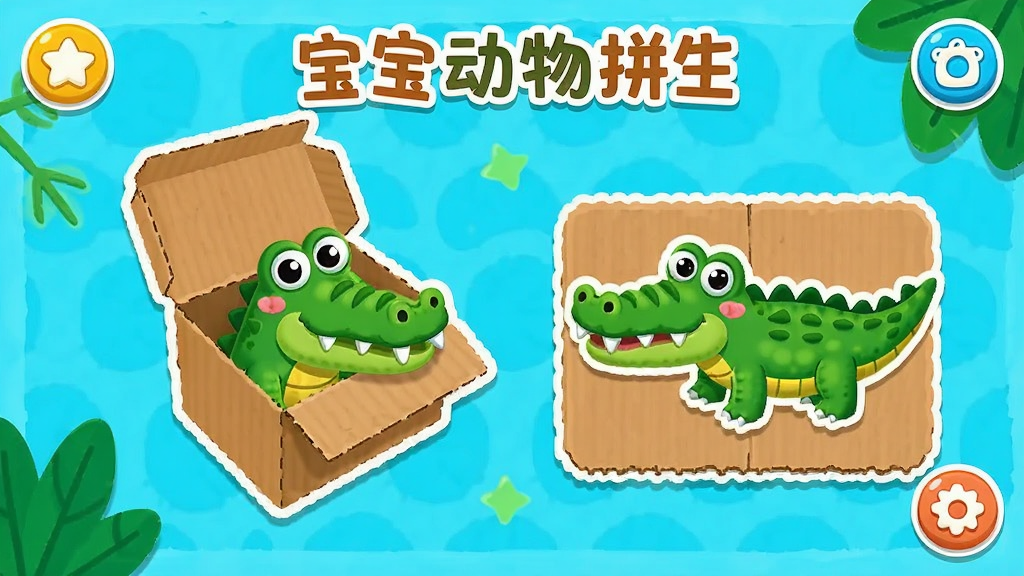 ��������ƴ��Ӧ�ý��棬չʾֽ��С�����ֹ��������裬��ͨ���ɫ���������ʺ϶�ͯ������ɾ����޶���Ԫ��