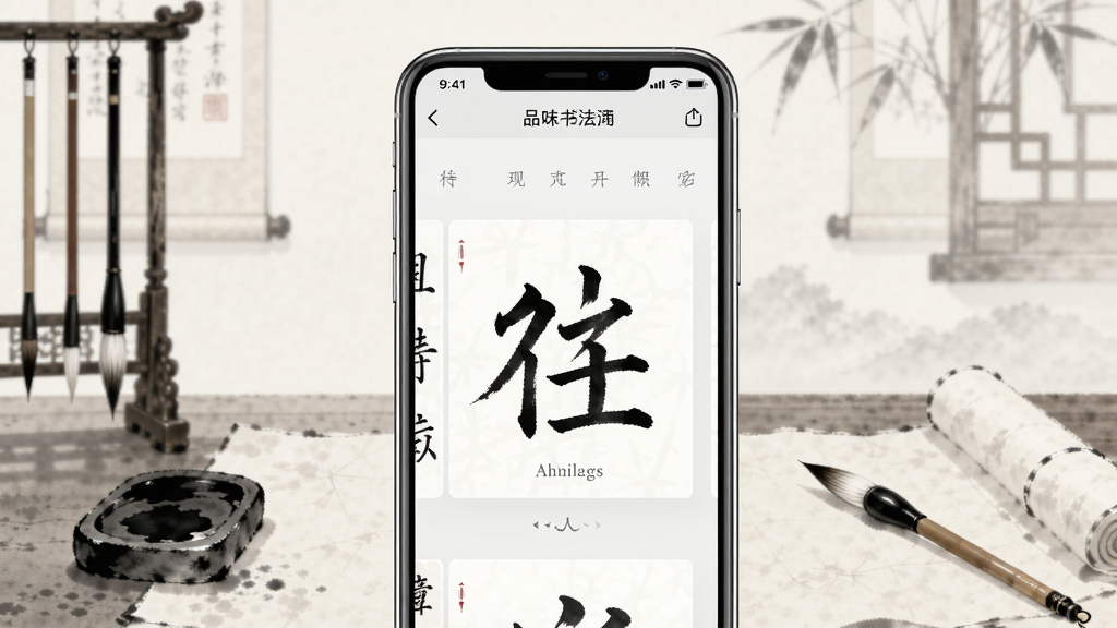һ��չʾ�ֻ���Ļ����ʾƷζ�鷨App��������ֲ廭�������������ֻ�����Ļ�ڳ��ֳ��������͵���������ܣ������ǵ��ŵ��й����鷿���������ּ����У��Ű����������Ϊ�й���ˮī����������ϸ�ڰ���ë�ʡ���̨����ֽԪ�أ����ʸ��壬�ɾ����޶���Ԫ��