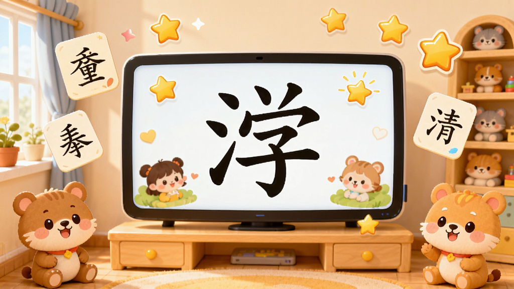 ��ͯѧ���� Ӧ�ý���չʾ��������һ����ͨ���Ķ�ͯ���䣬����������һ�����Ļ��ʾ���ֶ������Ű�Ϊ����ͼ���������ܰ�ɰ��Ķ�ͯ�廭�磬ϸ�ڰ���Ư���ĺ��ֿ�Ƭ�����ǽ���ͼ���΢Ц�Ŀ�ͨ������ʸ��� �ɾ� �޶���Ԫ��